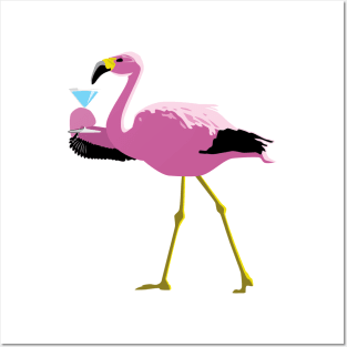 Flamingo with Martini Posters and Art